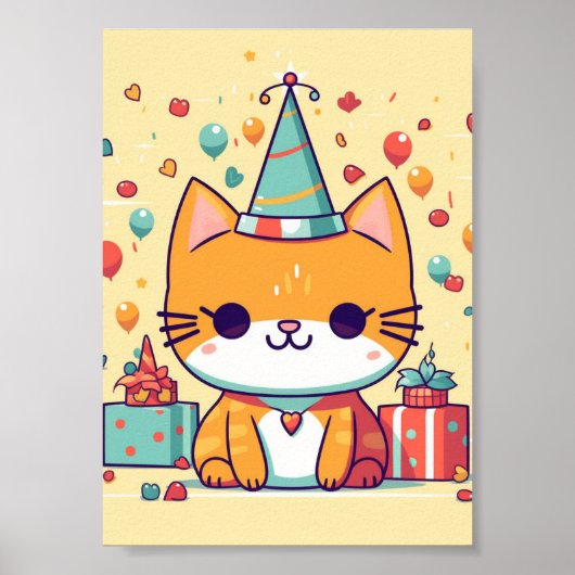 Süße Party-Katz Geburtstag, Poster (Vorne)
