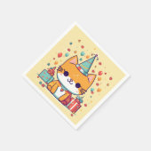 Süße Party-Katzen-Geburtstagsfeier, Serviette (Ecke)