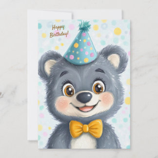 Süße Party-Tier-Geburtstagseinladung Bär Einladung