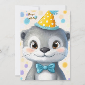 Süße Party-Tier-Geburtstagseinladung Otter Einladung
