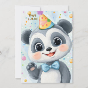 Süße Party-Tier-Geburtstagseinladung Panda Einladung