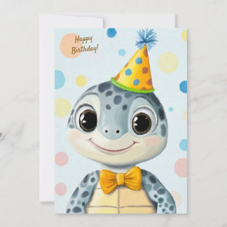 Süße Party-Tier-Geburtstagseinladung Schildkröte Einladung