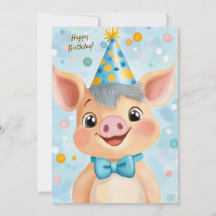 Süße Party-Tier-Geburtstagseinladung Schwein Einladung