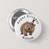 Süße Party Wombat Button (Vorne & Hinten)