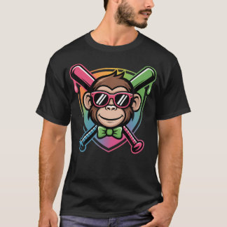 Süße Partytierchen Baseball Lustiger Affe T-Shirt