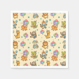 Süße Partytierchen - Whimsical Kindergeburtstagsfe Serviette