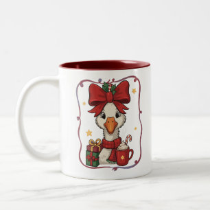 Süße passende Weihnachtsgans lustige Familienenten Zweifarbige Tasse