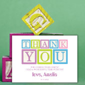 Süße Pastell-Blockbuchstaben Dankeskarte