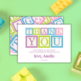 Süße Pastell-Blockbuchstaben Dankeskarte