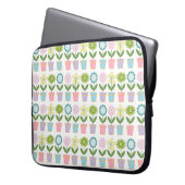 Süße Pastell-Blumentopf-Muster Laptopschutzhülle (Vorderseite Links)
