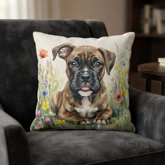 Süße Pastell-Boxer-Welpe Kissen