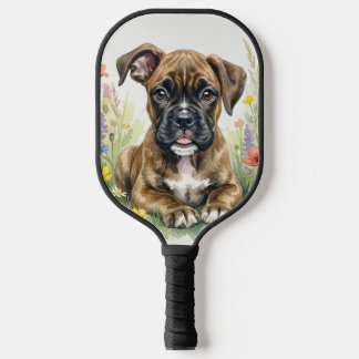 Süße Pastell-Boxer-Welpe Pickleball Schläger