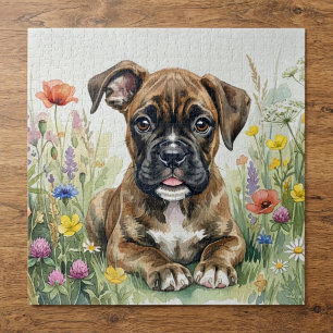 Süße Pastell-Boxer-Welpe Puzzle