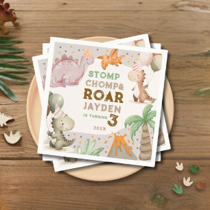 Süße Pastell-Dinosaurier-Geburtstagsfeier  Serviette