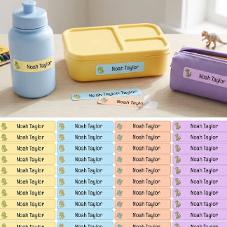 Süße Pastell-Dinosaurier-Kinder personalisierter N Etiketten