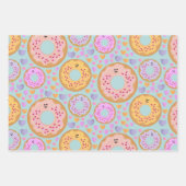 Süße Pastell-Donuts & Herzen Geschenkpapier Set (Vorderseite)