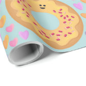 Süße Pastell-Donuts und Herzen Muster Geschenkpapier (Rolleneckpunkt)