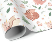 Süße Pastell-Drachen mit Blattwerk-Muster Geschenkpapier (Rolleneckpunkt)