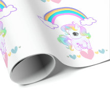 Süße Pastell-Einhorn- und Regenbogen-Design-Verpac