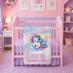 Süße Pastell-Einhorn-Zauber-Tag-Baby-Decke-Geschen Fleecedecke