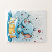 Süße Pastell-Elefanten-Farben-Puzzles Puzzle (Horizontal)