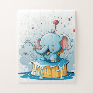 Süße Pastell-Elefanten-Farben-Puzzles Puzzle