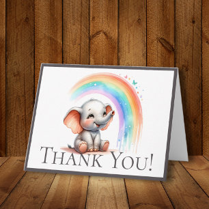 Süße Pastell-Elefanten-Regenbogen-Rand Danke