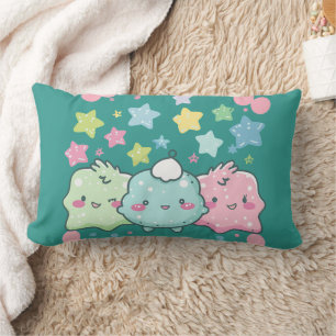 Süße Pastell-Fluffy-Freunde & Sterne Cute Lendenkissen