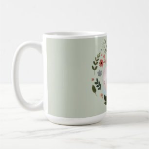 Süße Pastell-Frühlings-Hasen-Blumenkranz-Kinderzim Kaffeetasse