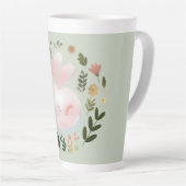 Süße Pastell-Frühlings-Hasen-Blumenkranz-Kinderzim Milchtasse (Rechte Ecke)