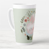 Süße Pastell-Frühlings-Hasen-Blumenkranz-Kinderzim Milchtasse (Linke Ecke)