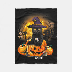 Süße Pastell-Goth- und Halloween-Schwarze-Katze-He Fleecedecke
