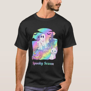 Süße Pastell-Halloween-Katze Kürbis Gruselige Jahr T-Shirt