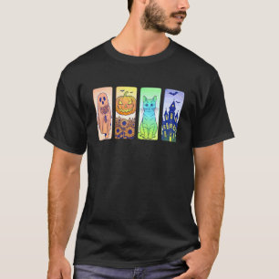 Süße Pastell-Halloween-Katze Kürbis Gruselige Jahr T-Shirt
