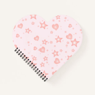 Süße Pastell-Herzen & Sterne – Cute Girly Pink Notizblock