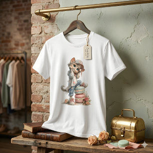 Süße Pastell-Kätzchen-Macaron-Liebhaberinnen Damen T-Shirt