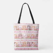 Süße Pastell-Kätzchen-Muster-Tasche  Tasche (Rückseite)