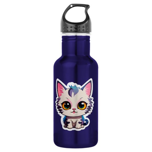 Süße "Pastell-Katze" Wasserflasche (Vorderseite)