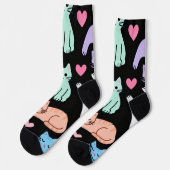 Süße Pastell-Katzen-Crew-Socken – Kitty Socken (Linkes Detail)