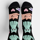 Süße Pastell-Katzen-Crew-Socken – Kitty Socken (Oben)