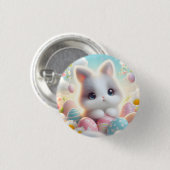 Süße Pastell Kawaii Kätzchen Ostereier Button (Vorne & Hinten)