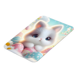 Süße Pastell-Kawaii-Kätzchen-Osterhasen-Eier Magnet
