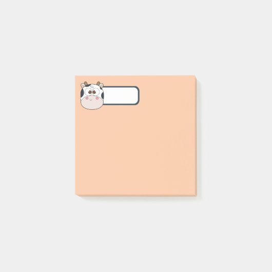 Süße Pastell-Kuh-Post-it-Notes mit personalisierte Post-it Klebezettel (Vorderseite)