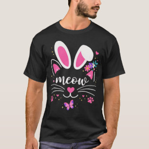 Süße Pastell-Meow-Katze-Hasenohren T-Shirt