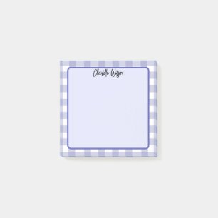 Süße Pastell-Navy-Gingham-Muster-Notizen Post-it Klebezettel