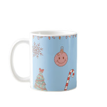 Süße Pastell-Nostalgie-Retro-Weihnachts-Hellblau