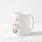Süße Pastell-Osterhasen-Korbbebilder Kaffeetasse (VorderseiteRechts)