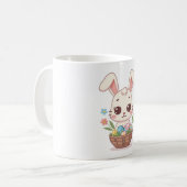 Süße Pastell-Osterhasen-Korbbebilder Kaffeetasse (Vorderseite Links)