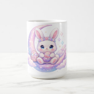 Süße Pastell-Osterhasen-Tasse – Mond-Ästhetik Kaffeetasse