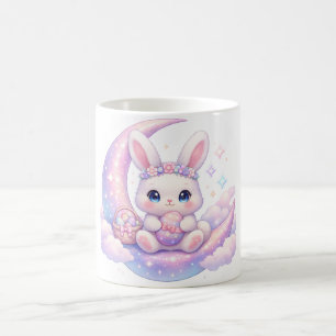 Süße Pastell-Osterhasen-Tasse – Mond-Ästhetik Kaffeetasse